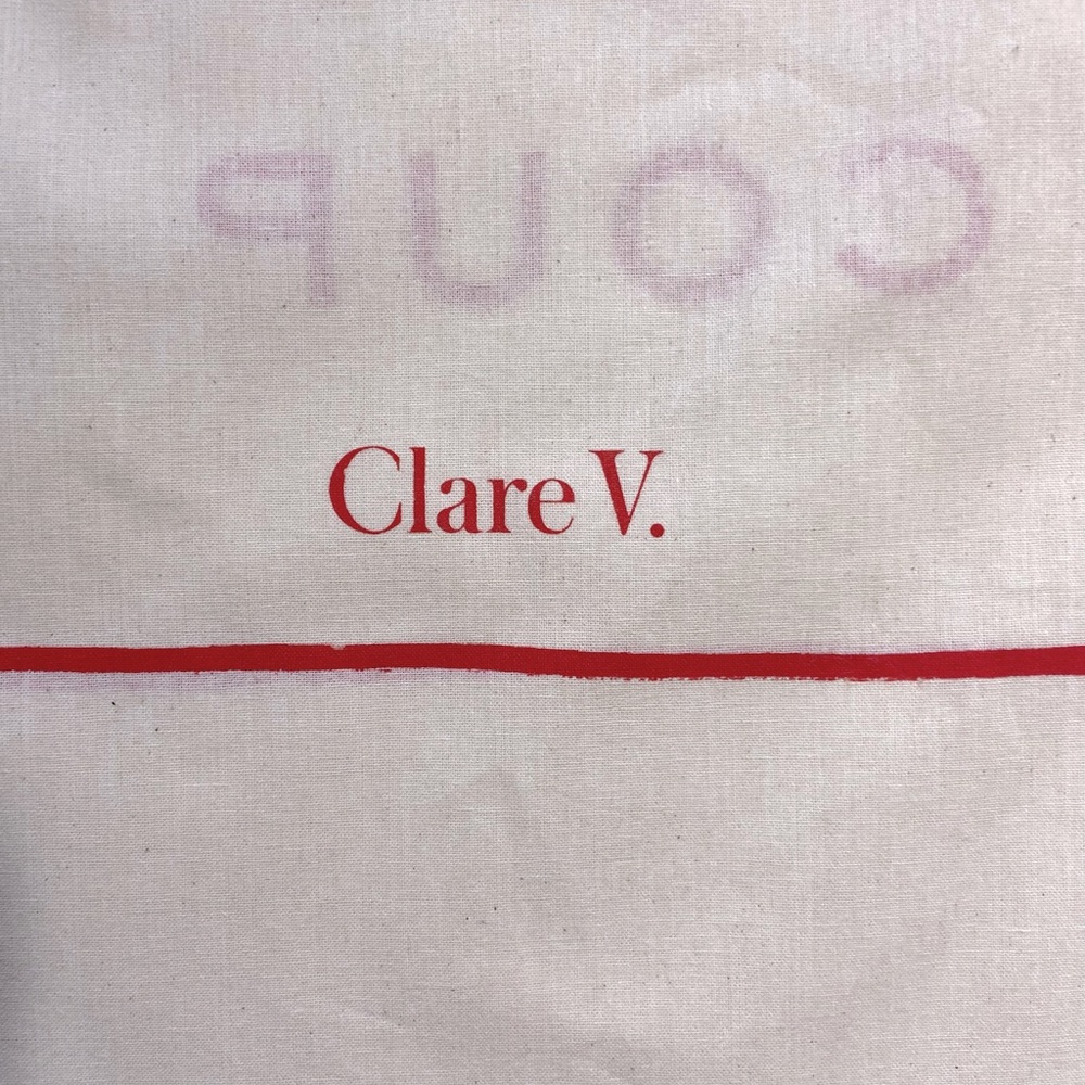 Clare V Merci Beau Coup Large French Dust Bag set of 3 Anthropologie Cream Red - Picture 13 of 15